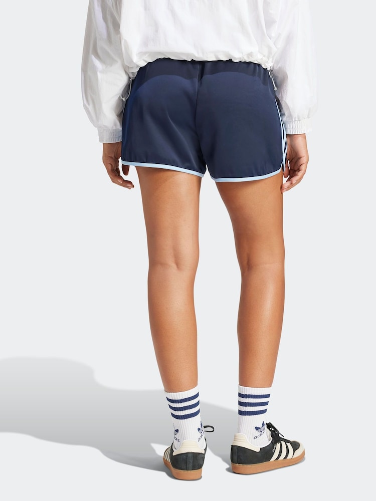 adidas Originals Navy 3-Stripe Sprinter Shorts - Image 2 of 6