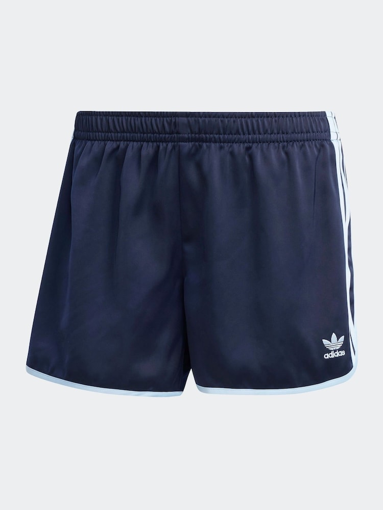 adidas Originals Navy 3-Stripe Sprinter Shorts - Image 6 of 6