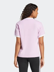adidas originals Lilac Purple 3 Stripe T-Shirt - Image 2 of 6