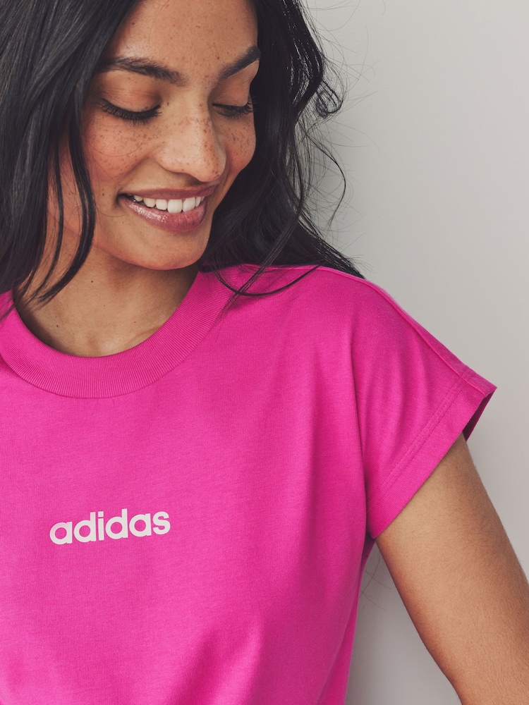 adidas Pink Light Essentials Single Jersey T-Shirt - Image 5 of 6