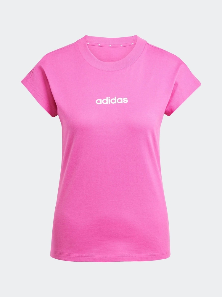 adidas Pink Light Essentials Single Jersey T-Shirt - Image 6 of 6