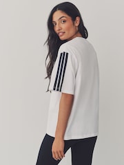 adidas White/Black Boyfriend 3-Stripes T-Shirt - Image 2 of 5