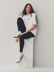 adidas White/Black Boyfriend 3-Stripes T-Shirt - Image 3 of 5