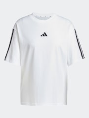 adidas White/Black Boyfriend 3-Stripes T-Shirt - Image 5 of 5