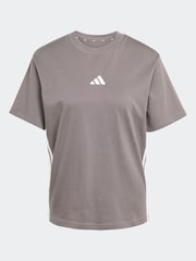 adidas Grey/White 3 Stripe T-Shirt - Image 6 of 6