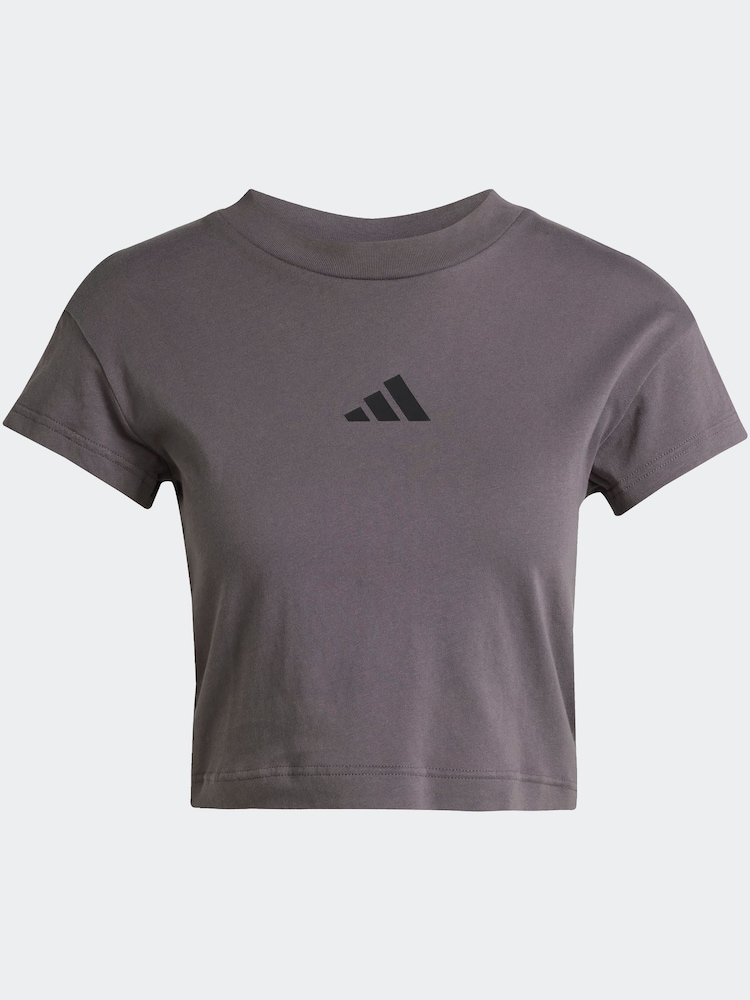 adidas Grey Future Icons 100% Cotton T-Shirt - Image 7 of 7