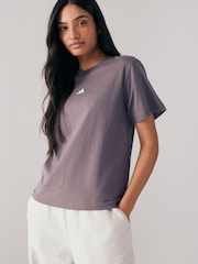adidas Purple Small Logo 100% Cotton T-Shirt - Image 1 of 6