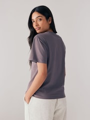 adidas Purple Small Logo 100% Cotton T-Shirt - Image 2 of 6