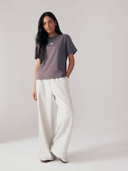 adidas Purple Small Logo 100% Cotton T-Shirt - Image 3 of 6