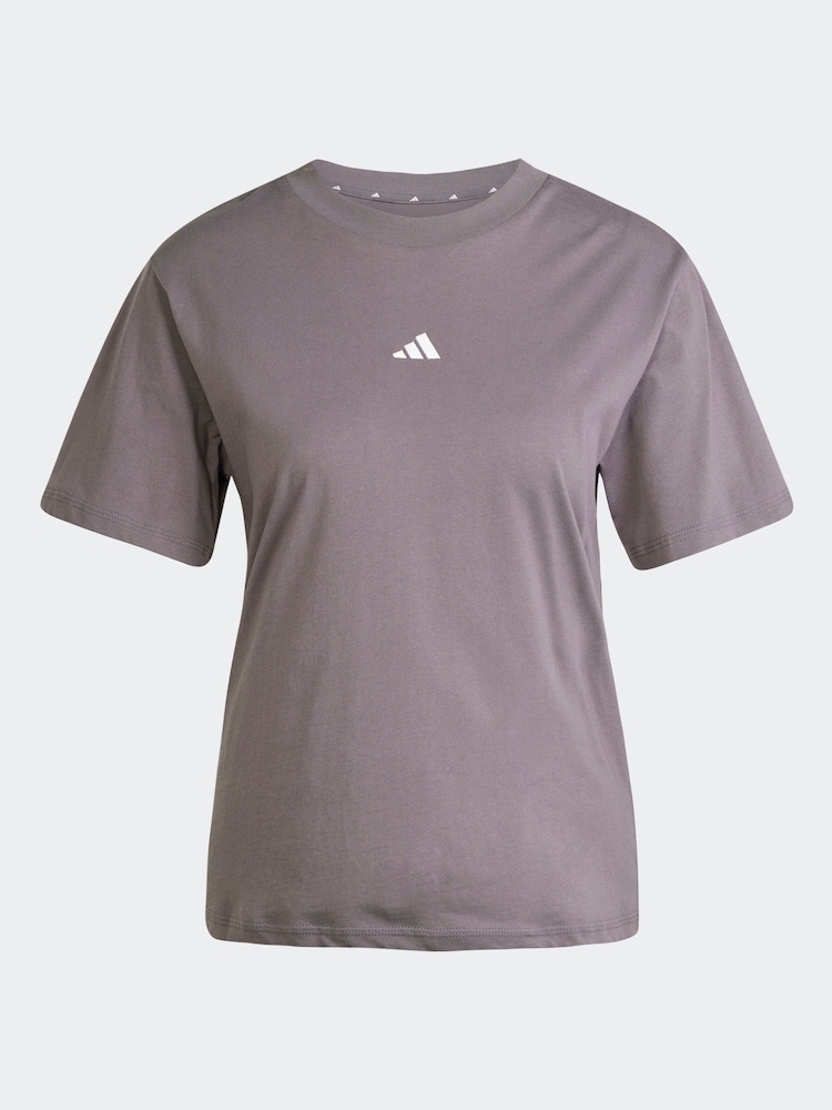 adidas Purple Small Logo 100% Cotton T-Shirt - Image 6 of 6