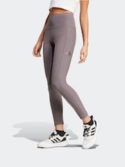 adidas Grey ALL SZN Rib High-Waist 7/8 Leggings - Image 1 of 6