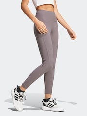 adidas Grey ALL SZN Rib High-Waist 7/8 Leggings - Image 3 of 6