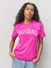 Rosa - adidas Camo Woven T-Shirt - Imagen 1 de 4