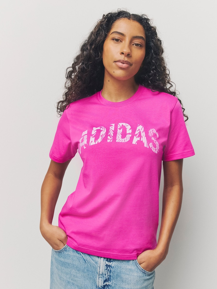 Rosa - adidas Camo Woven T-Shirt - Imagen 1 de 4