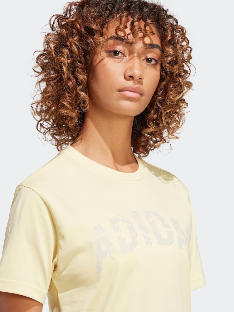adidas Yellow Camo Woven T-Shirt - Image 4 of 6