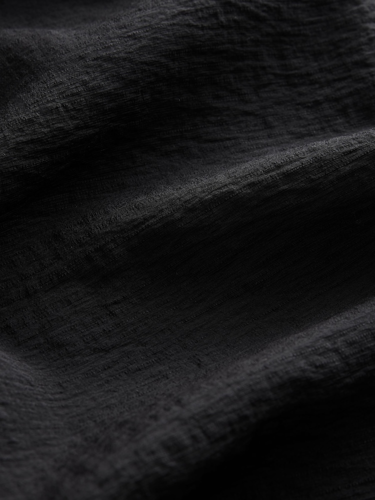 Black Textured Tie Waist Detail Jumpsuit - Image 7 of 7