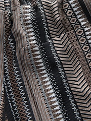 Black/Brown Jersey Textured Pattern Shorts - Image 10 of 10