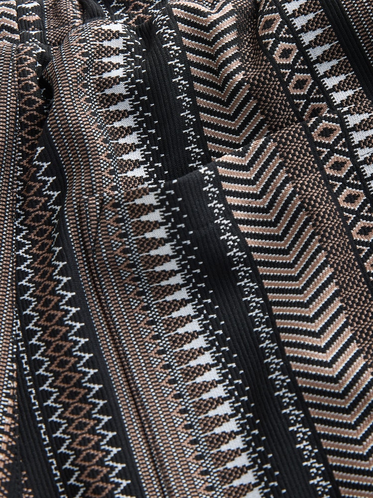 Black/Brown Jersey Textured Pattern Shorts - Image 10 of 10