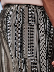 Black/Brown Jersey Textured Pattern Shorts - Image 6 of 10