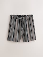 Black/Brown Jersey Textured Pattern Shorts - Image 7 of 10