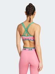 adidas Pink/Green Aeroready Long Sleeve Hyperglam Bra - Image 11 of 17