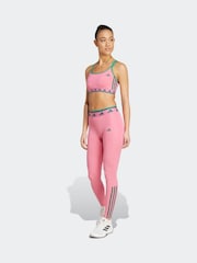 adidas Pink/Green Aeroready Long Sleeve Hyperglam Bra - Image 4 of 8