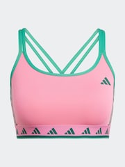 adidas Pink/Green Aeroready Long Sleeve Hyperglam Bra - Image 7 of 8