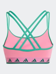 adidas Pink/Green Aeroready Long Sleeve Hyperglam Bra - Image 8 of 8