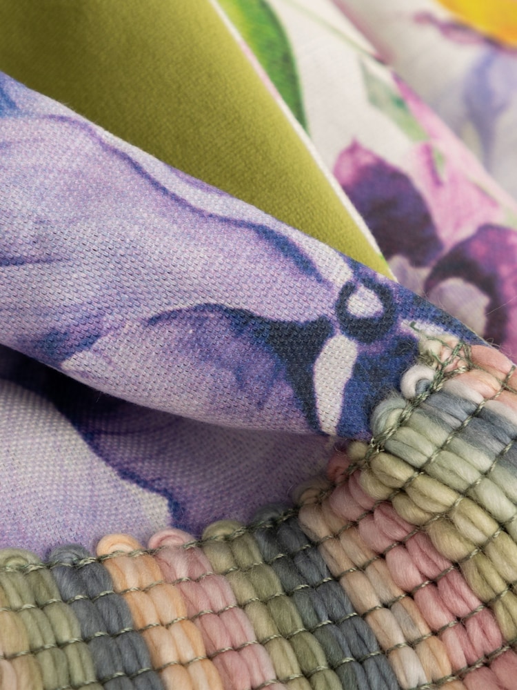 Voyage Maison Sage Elai Floral Ruche Fringed Cushion - Image 2 of 6
