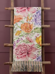 Voyage Maison Sage Elai Floral Ruche Fringed Cushion - Image 3 of 6