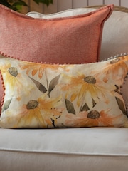 Voyage Maison Apricot Ardmaddy Sunflower Pom-Pom Cushion - Image 1 of 5