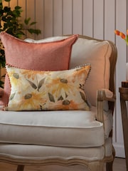 Voyage Maison Apricot Ardmaddy Sunflower Pom-Pom Cushion - Image 2 of 5