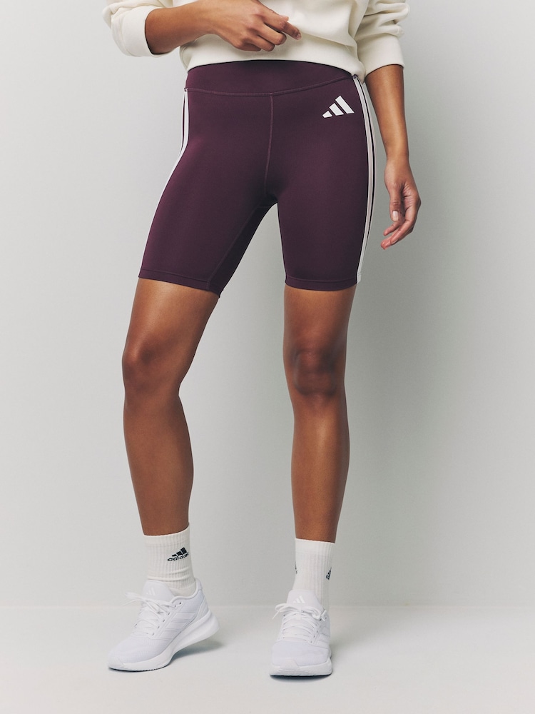 adidas Dark Red Optime Esssential 3 Stripe - Image 1 of 6