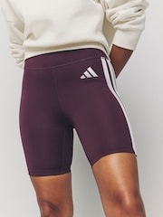 adidas Dark Red Optime Esssential 3 Stripe - Image 4 of 6