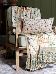 Voyage Maison Stone Elai Floral Ruche Fringed Cushion - Image 1 of 6