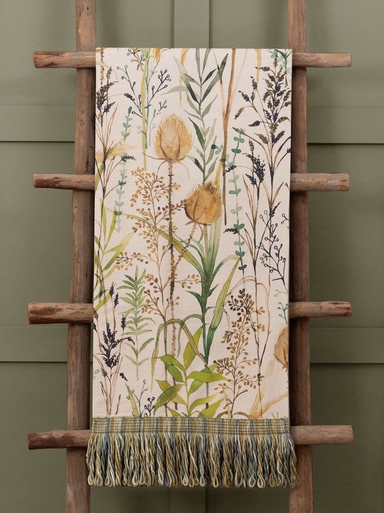 Voyage Maison Stone Elai Floral Ruche Fringed Cushion - Image 2 of 6