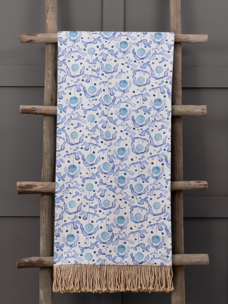 Voyage Maison Terracotta Elai Floral Ruche Fringed Cushion - Image 2 of 6