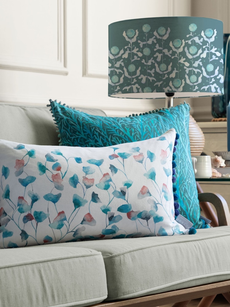 Voyage Maison Marine Cala Printed Pom Pom 100% Cotton Cushion - Image 1 of 5