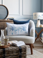 Voyage Maison Cobalt Chora Printed Piped 100% Cotton Cushion - Image 2 of 6