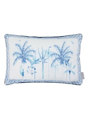 Voyage Maison Cobalt Chora Printed Piped 100% Cotton Cushion - Image 3 of 6