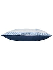 Voyage Maison Cobalt Chora Printed Piped 100% Cotton Cushion - Image 5 of 6