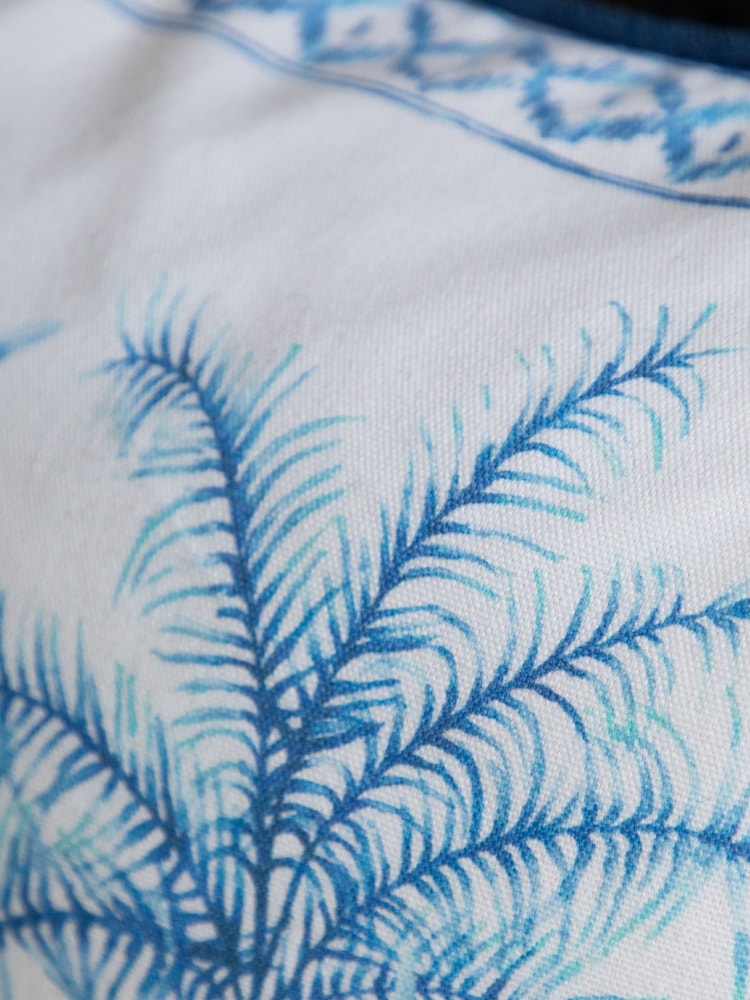 Voyage Maison Cobalt Chora Printed Piped 100% Cotton Cushion - Image 6 of 6