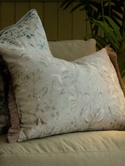 Voyage Maison Eden Hettie Printed Ruched Fringe Cushion - Image 4 of 4