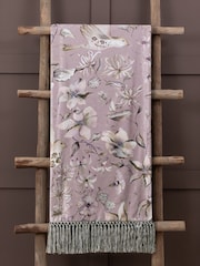 Voyage Maison Denim Elai Floral Ruche Fringed Cushion - Image 2 of 6