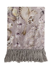 Voyage Maison Denim Elai Floral Ruche Fringed Cushion - Image 6 of 6