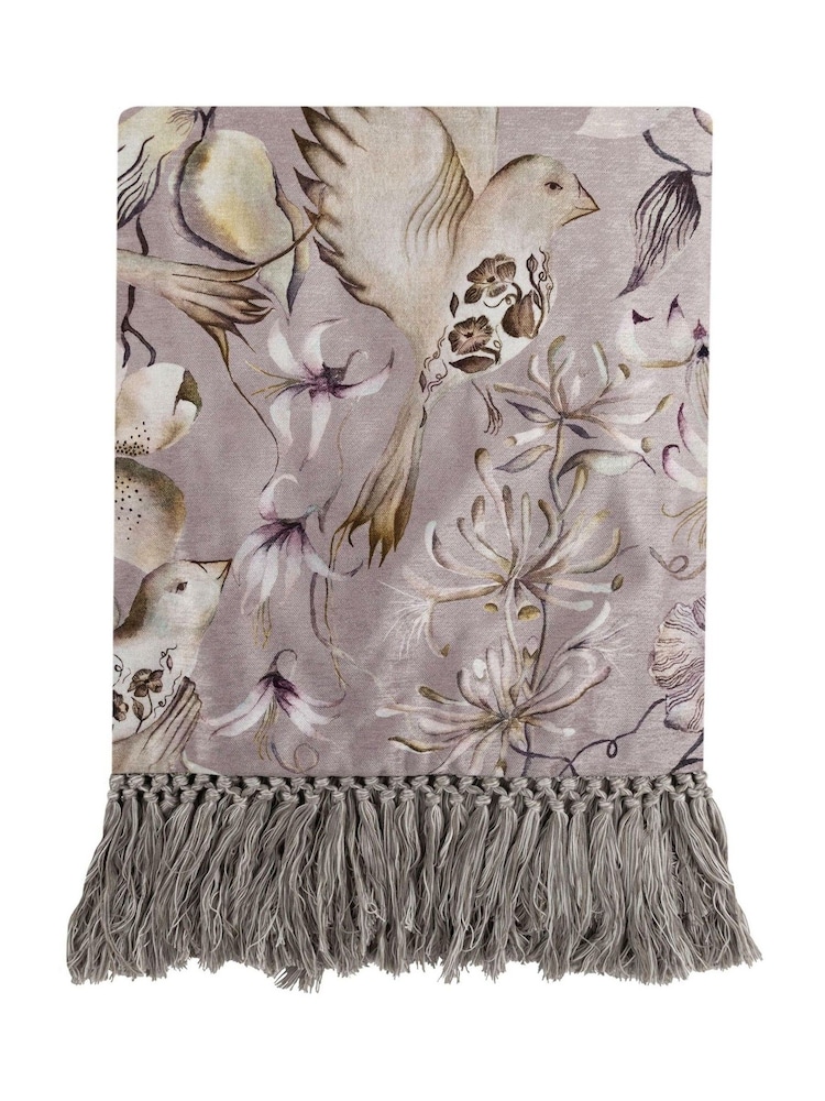 Voyage Maison Denim Elai Floral Ruche Fringed Cushion - Image 6 of 6