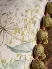 Voyage Maison Linen Dalamere Floral Pom-Pom Rectangular Cushion - Image 3 of 7