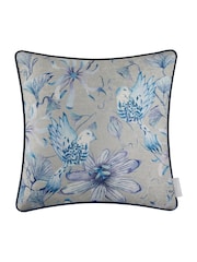 Voyage Maison Blue Sybil Printed Piped Cushion - Image 3 of 4