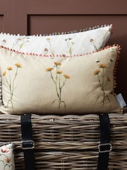 Voyage Maison Linen Allimore Floral Pom-Pom Cushion - Image 1 of 6