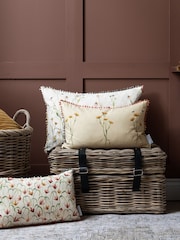 Voyage Maison Linen Allimore Floral Pom-Pom Cushion - Image 2 of 6
